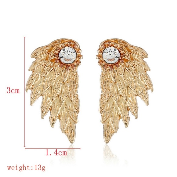 💜3/$24 Angel wing earrings color black si - Picture 6 of 6